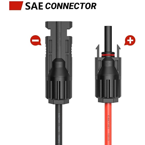 ##/MC4 til SAE Adapter til Solpanel til 10 AWG SAE Adapter - 50cm R##/