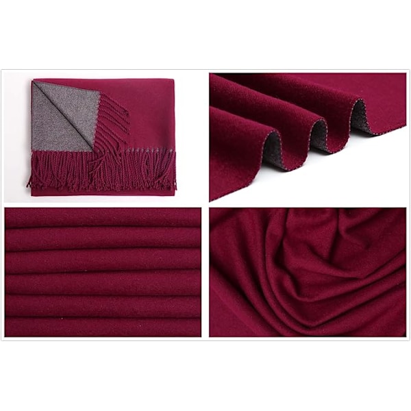 Vintertørklæde Pashmina Sjal Wrap til Kvinder Langt Stort Varmt Tykt