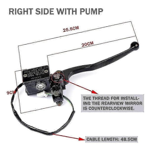 Framhjulshydraulisk Pumpcylinder för 125cc Ybr 125 Motorcykel Handbroms Vätskeokalypter Master