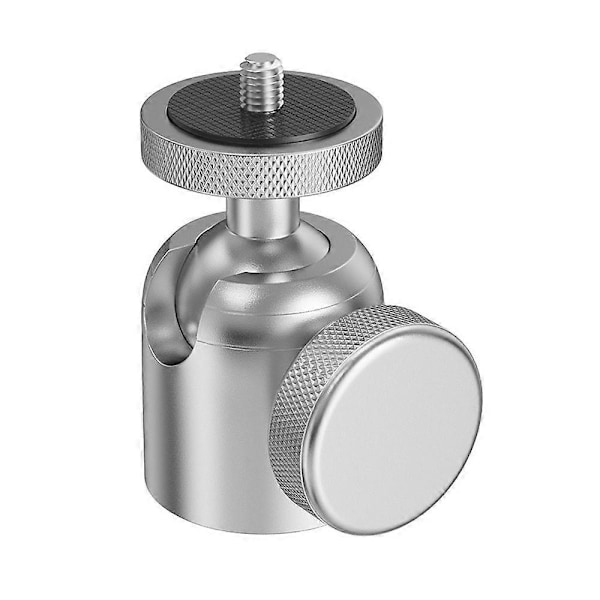 Mini Kulled i Aluminiumlegering 360 Graders Roterbar 1/4 3/8-tums Skruv Metall LED Videolampa Mobiltelefon DSLR Kamera Monopod Stativ Huvudfäste Adapter C 1 4inch