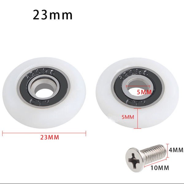 ##/Sats med 8 Ersättningshjul för Dusdörrar, Diameter 23mm##/