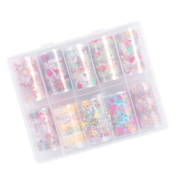 10 Rullar Julnagelstickers - Snygga Nagelstickers för Jul