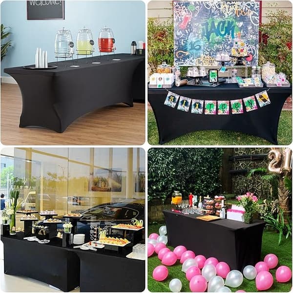 Juhlat pöytäliinat (1 pakkaus, musta, 244 x 75 x 75 cm), pol