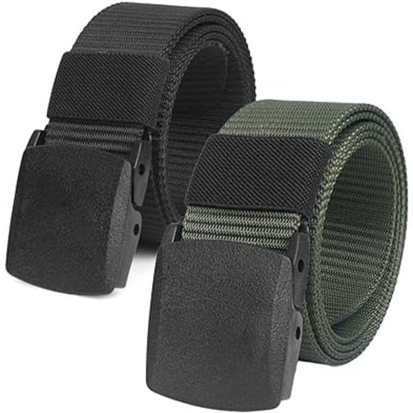 1 Unisex Nylon Canvas Bälte för Män och Kvinnor, Kontinuerligt Justerbart