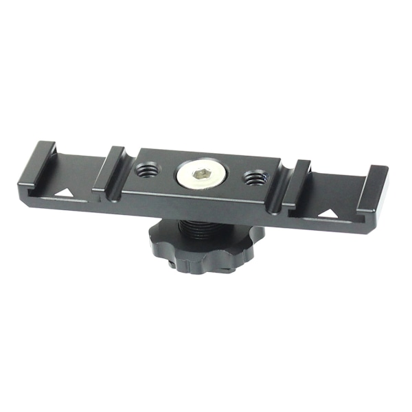 ##/Hotsko Mount Bracket Dubbel Hotsko Förlängningsstång Aluminium Monteringsadapter Dubbel Förlängning Hotsko för LED Videoljusskärmar##/