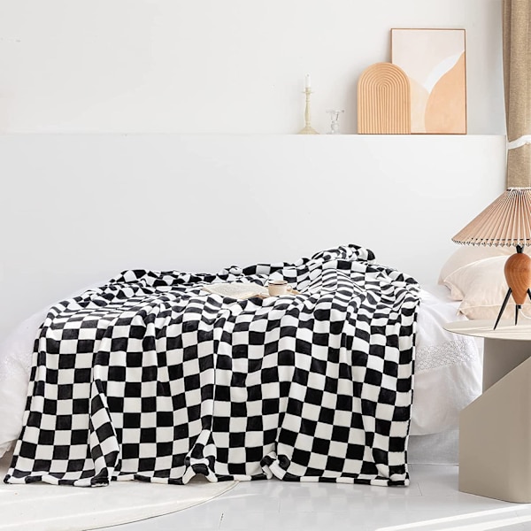 ##/Mjuk svart filt i flanell, sofffilt (70x100 cm)##/