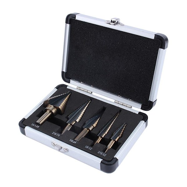 5 st Titaniumlegering Borr Set Stor Kobolt HSS Konisk Borr Ho