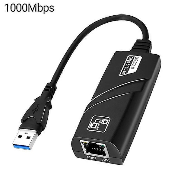 Kablet Nettverkskort Høyhastighets Stabil Utgang Plug Play USB 3.0 USB C til RJ45 100/1000Mbps Eksternt WiFi Nettverkskort for Stasjonær PC B