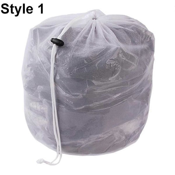 Tvättnät med dragsko, tvättmaskinssäker, stark tvättpåse i tjockt nät M Style 1