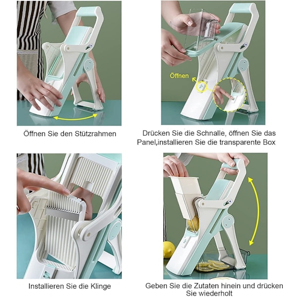 ##/Grønnsaksjærer med justerbar 5-blad rasp julienne planing##/