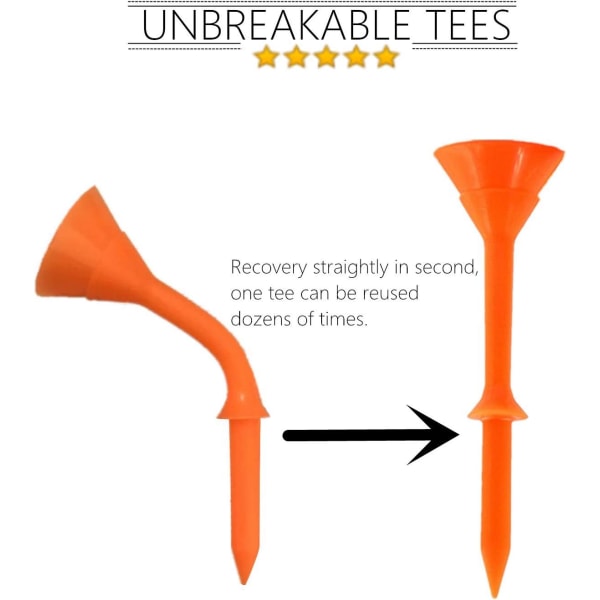 Plastgolftee Koppar Blandade Färger 3 1/4 Tum 83mm Lång Obrytbar