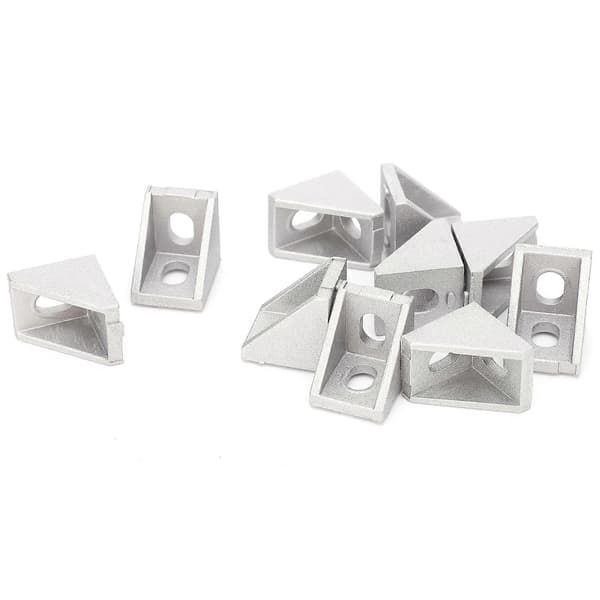 10 st Aluminium Rätvinkelkontakt 3D-skrivare 2020 Extruderingsprofil EU Standard Code T-typ