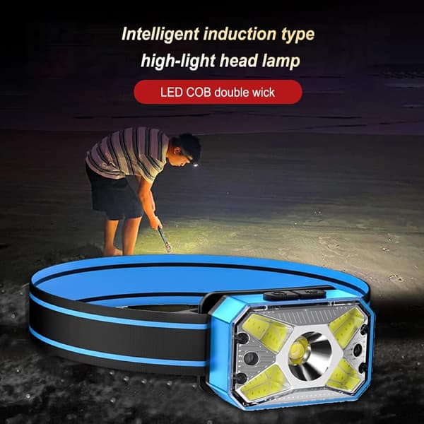 LED-päälamppu COB-ilmaisimella Punainen valo Induktiivinen Kotityyppinen Type-C