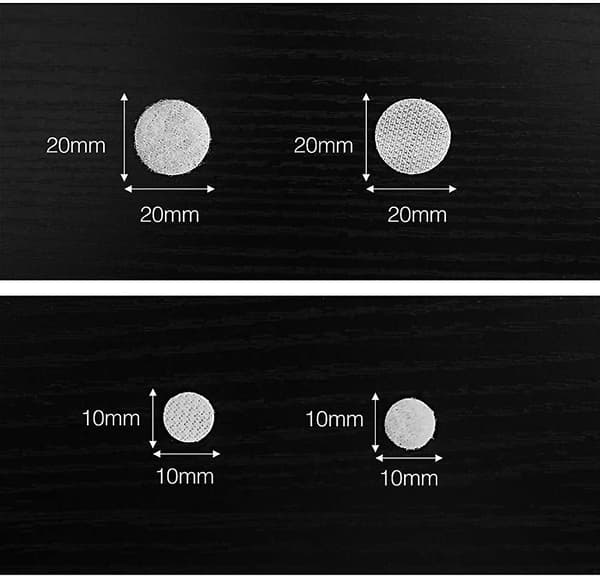 Pakke med 1000 15 mm selvklebende borrelåspunkter. 500 par selvklebende
