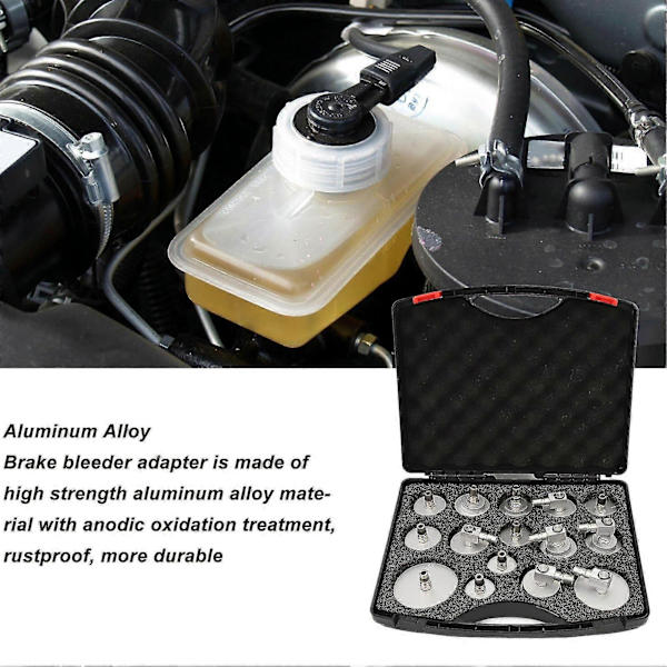 15 st Master Cylinder Adapter Set Läcksäker Bromsvätske Luftningsadapter Universal För Bilar