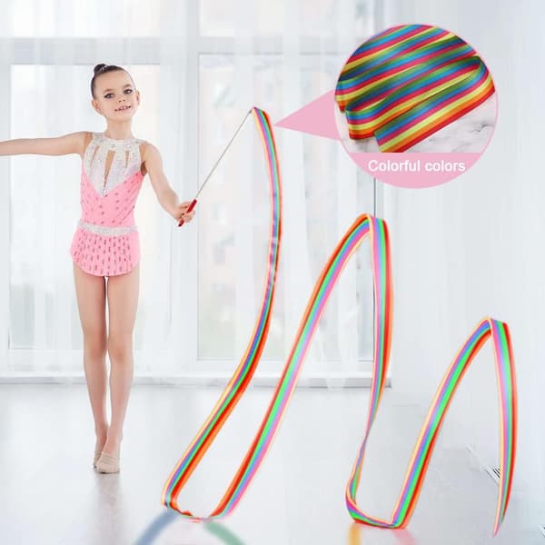 3 st Gymnastikband för barn 2m Rhythmic Gymnast Band med