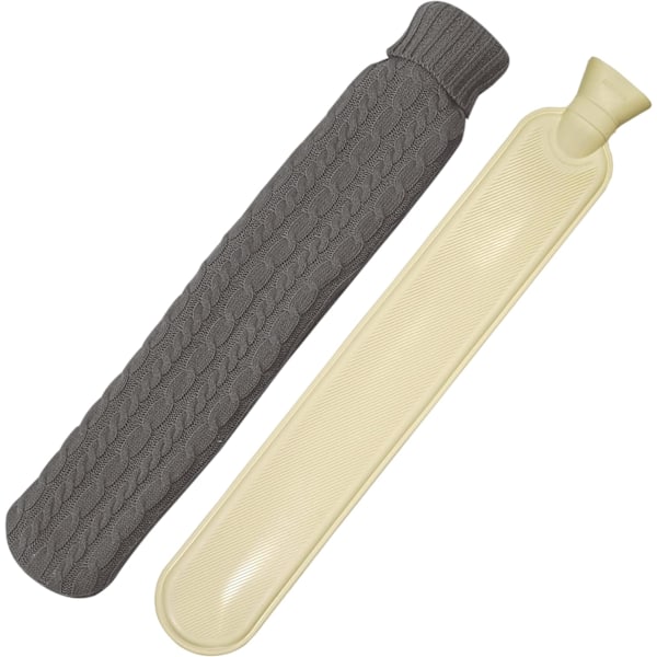 Lang Termosflaske med Lokk - Mørk Grå - 72cm x 12cm, Stor 2L