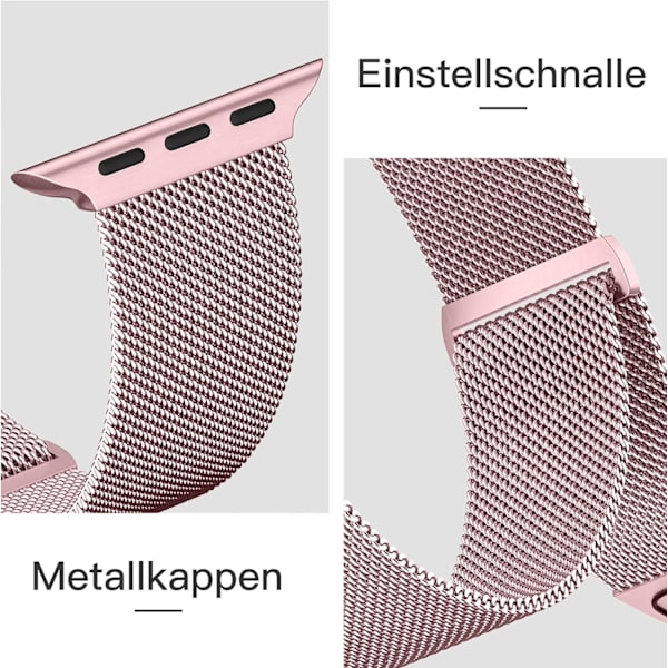 Guld/Pink Metal Rem til Apple Watch 40mm 38mm