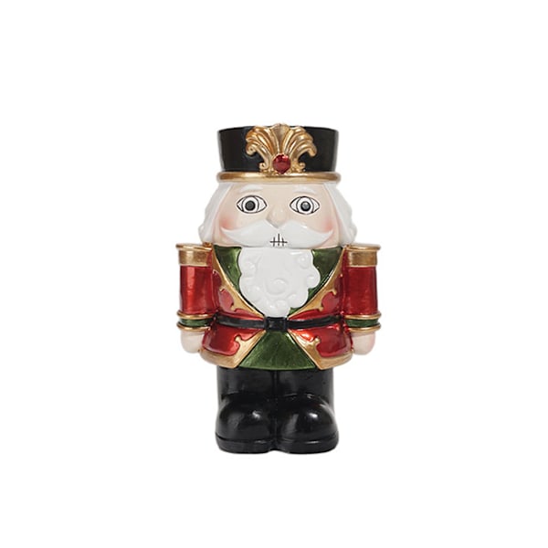 1 stk. rød klesnøtteknekker lysestake ornamenter
