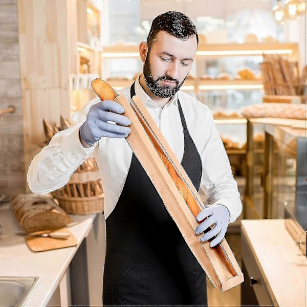 50 st, Brödpåse i papper med fönster för hembakat bröd, Baguettepåsar Brun Kraft Limpa Förvaringspåsar, Långa Franska Brödpåsar, Brödkex Förpackning B