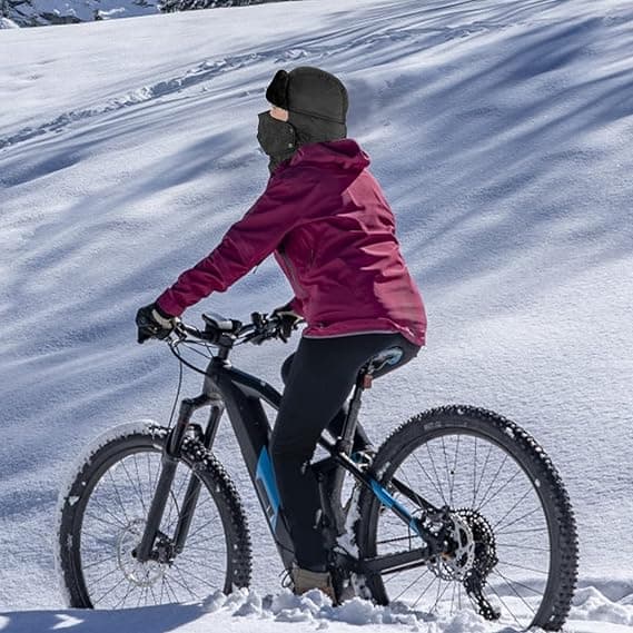 Polstret pilot hat - Sort med vindtæt maske, Unisex Winter Rider