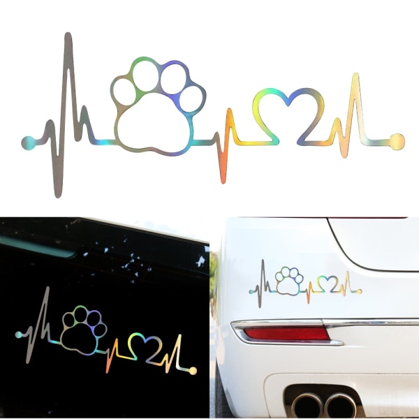 /#/4PCS Heartbeat Vinyl Window Sticker 17.8cm x 7.7cm/#/