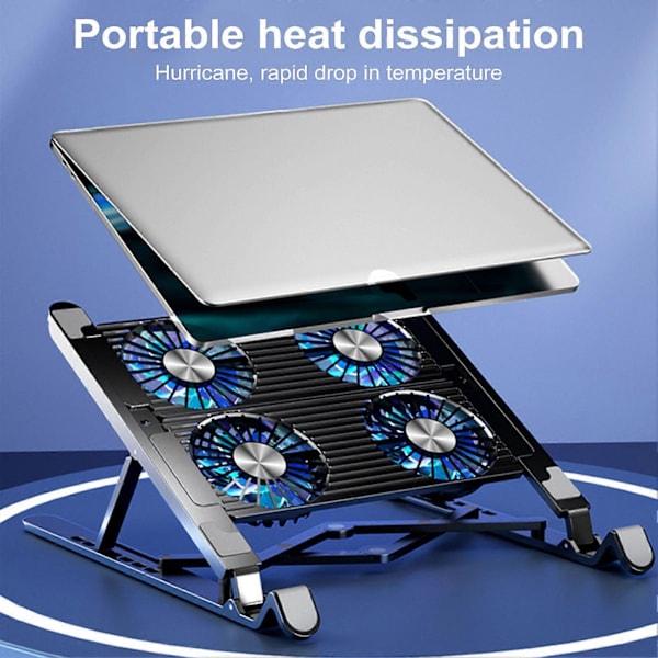 Laptopkylare Datorfäste Ställ Höjdjusterbar Triangulär Struktur Hög Stabilitet Starkt Luftflöde Lågt Ljud Laptop Riser Kylare 2pcs
