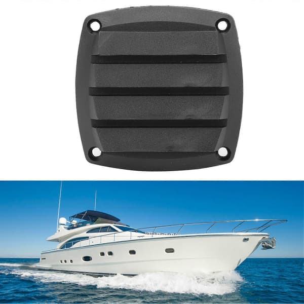 3in Marine Luftventilationsgitter Ventilationskanal Lamelafdækning Sort Plastik til Yacht