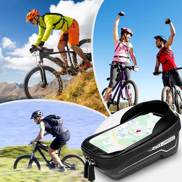 Vanntett Telefonholder for Sykkel, MTB Rammeveske med Vanntett Regndeksel