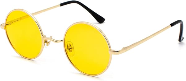 Klassiske runde polariserte UV400 solbriller i Lennon-stil med vintage metallramme