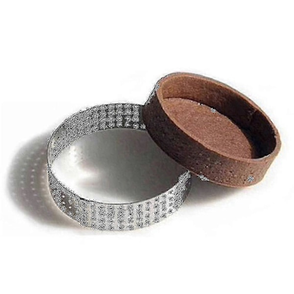 12 stk. 6 cm Tærtering Rustfrit Stål Tærteform Cirkeludstikker Tærtering Varmebestandig Perforeret C