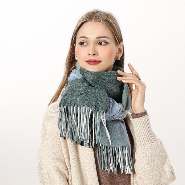 ##/Ullhalsduk damhalsduk mysig mjuk rutig vinterhalsduk poncho kvalitet##/