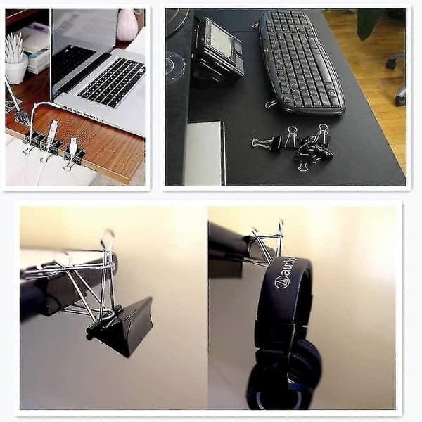 10 stk. Ekstra store papirclips 5 cm bredde, store papirklemmer metal foldbare clips