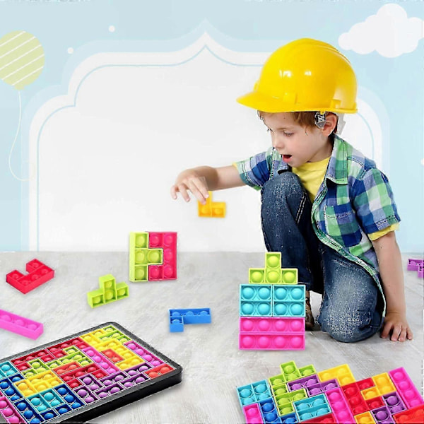 Pop Fidget Legetøj Its - Bubble Big Puzzle Pop Push It&Popper Bubble Sensorisk Fidget Legetøj/Aflastning Squeeze