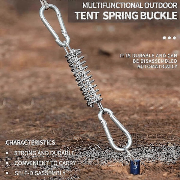 4 stycken tältfjäderspännen Stålspänne Markis Tält Tungt Rep Tält Rep Spänne Fästkit Trädgård Segel Spännare Resa Tält Tillbehör