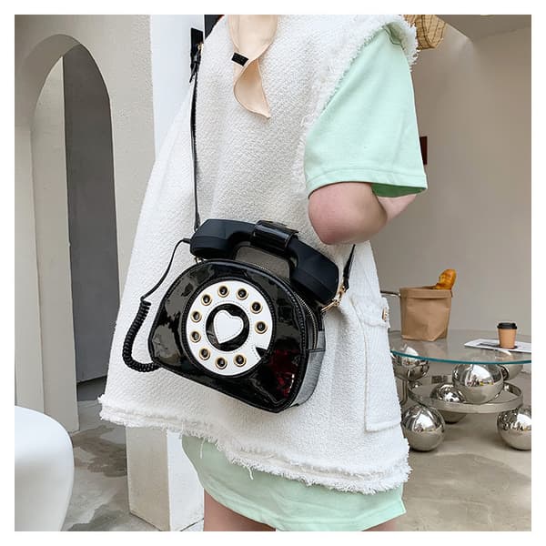 Kreativ telefon håndtaske, crossbody taske, sort