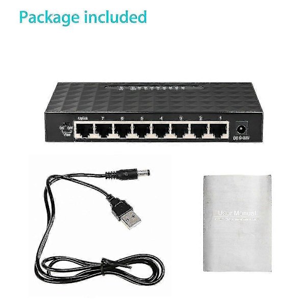 Usb Mini Lan Poe Ethernet Netværk Desktop Switch 8 Port 10 100mbps