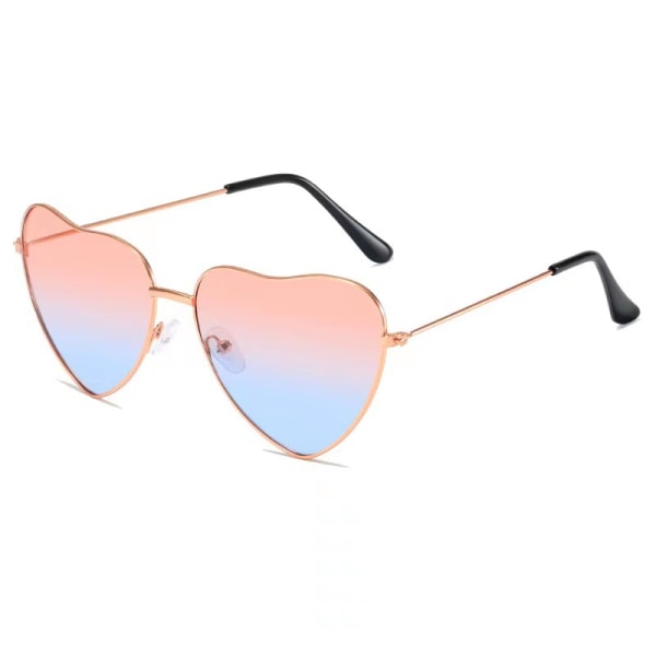 #6 st Hjärtformade solglasögon för damer Hjärtformade bågar för hippiekostymtillbehör#