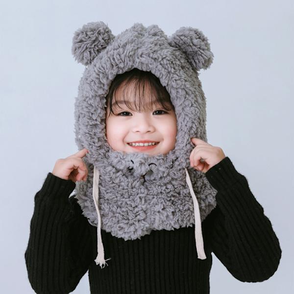 ##/Björnhuva plysch öron skydd halsduk, 2-8 år gammal##/