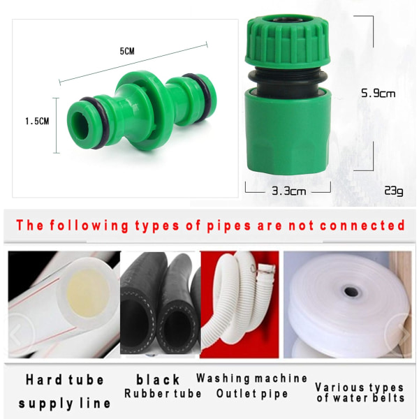 2PCS Double Male Hose Connectors & 4PCS End Quick Connectors for