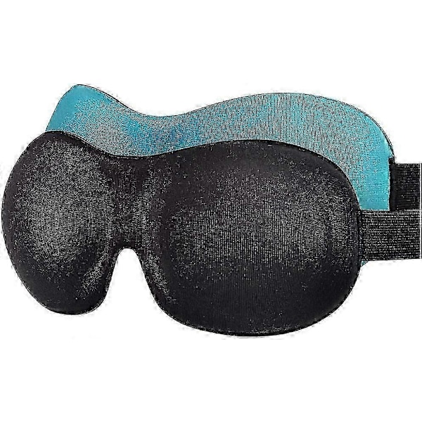 Sovmask 2-pack, Uppgraderad 3D-konturerad 100% mörkläggande ögonmask för sömn med justerbar rem svart/blå
