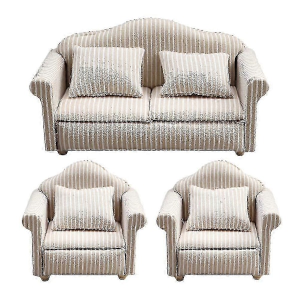 3 st Soffa Miniatyr Soffa Modell Dockhus Möbel Soffa Miniatyr Soffa Modell Miniatyr Soffa Kudde