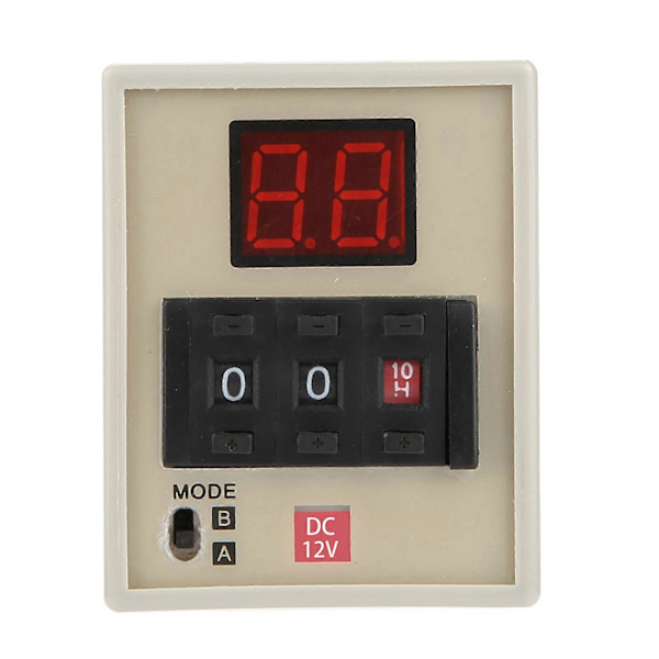 AH3-DM Dubbelläges Fördröjningstimerrelä 0.01S-99H LED-Display (DC 12V)