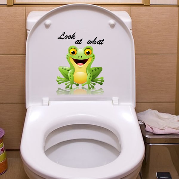 Frog Stickers, Funny Wall Sticker for WC, Bad, Kitchen, PVC,