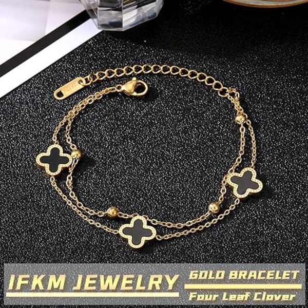 Guld armband för kvinnor, 14K guldpläterat lagerkedje armband