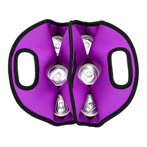 Violetti olutkylmälaukku, olutpulloteline