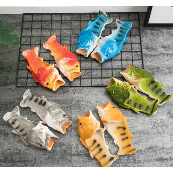 Blå Beach Creative Fish Skor Unisex EVA Duschsandaler Sommar