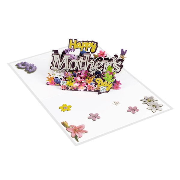 Glad Mors Dag 3D Grattiskort Färgglatt Brev Handgjort Flyg-ut Kort Mamma Fru Farmor Perfekt Gåva B