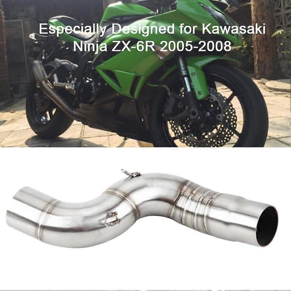 Motorsykkel Eksos Midtrør Mellomrør Koblingsadapter for Kawasaki Ninja ZX-6R 2005-2008
