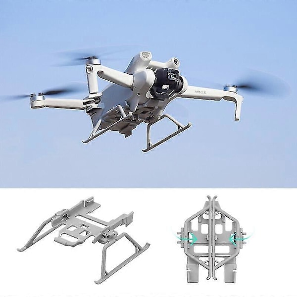 BRDRC Sammenleggbar Utvidet Høyde Landingsunderstell Skid Legs Beskyttelse Støtte for DJI Mini 3 / Mini 3 PR